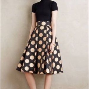 Moulinette Soeurs Metallic Gold Polka Dot Skirt